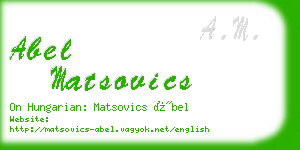 abel matsovics business card